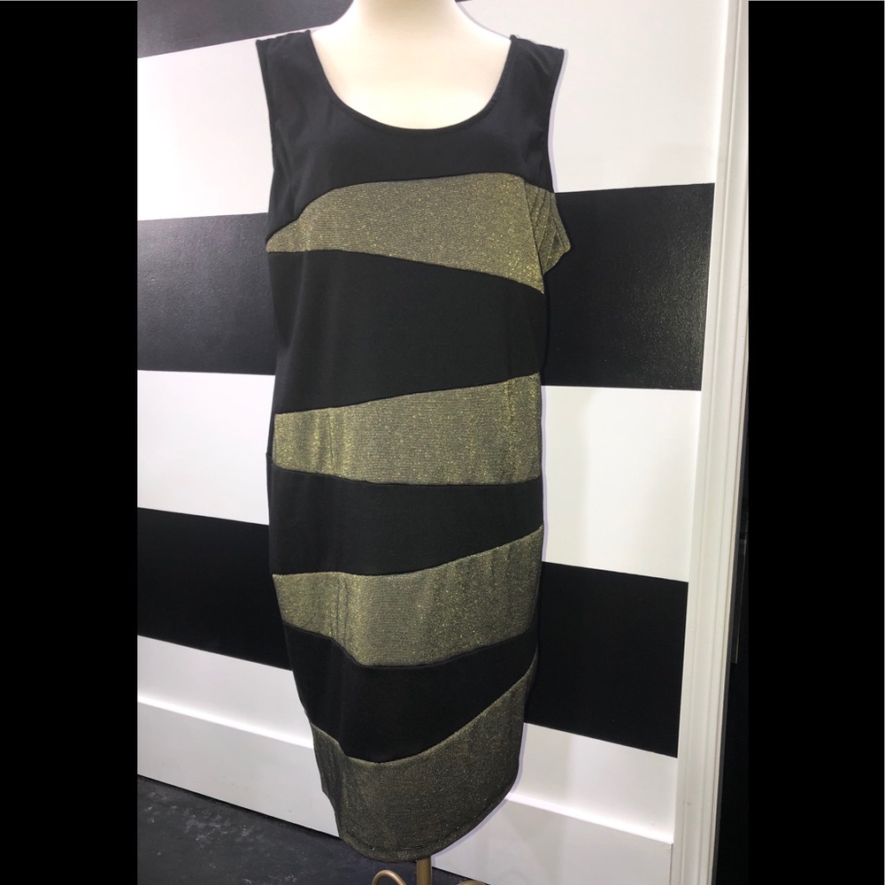 Snap 2XL Blk/Gold Cocktail Dress